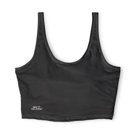 Fitness Dumbbell Sports Bra — Black Athletic Crop Top