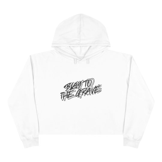Crop Hoodie — "Blay to the Grave" Graffiti Script Cropped Hoodie
