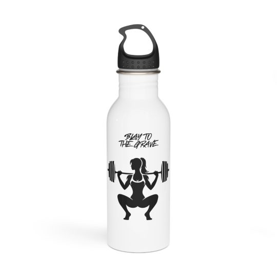Blay to the Grave Stainless Steel Water Bottle — 'Blay to the Grave' Fitness Girl Squat Design