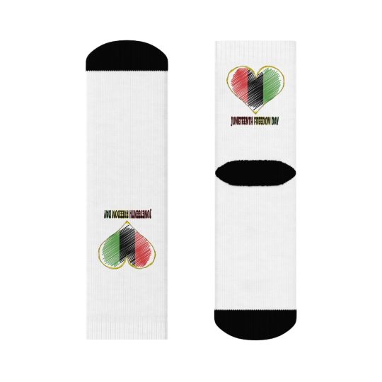 Pan-African Heart Crew Socks — Juneteenth Freedom Day Pride Socks (Limited)
