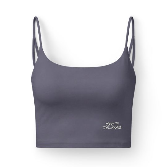 Women's Luxe Bra — 'Blay to the Grave' Graphic Crop Sports Bra